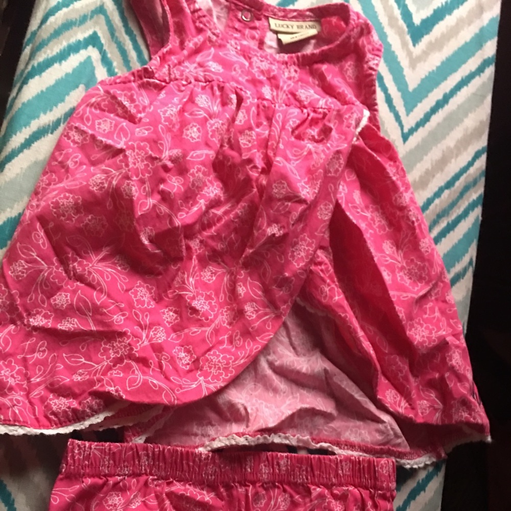 Floral pink print two piece